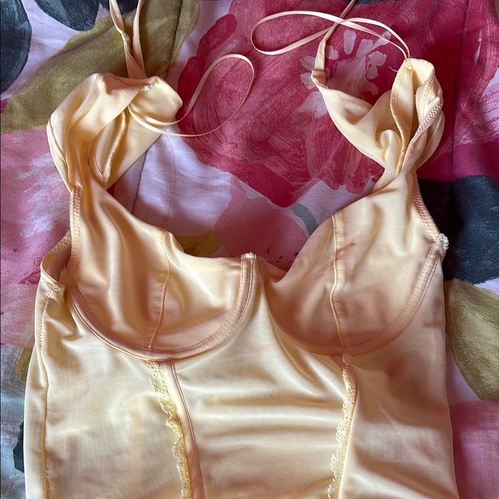 Garage Light Yellow Bustier Top